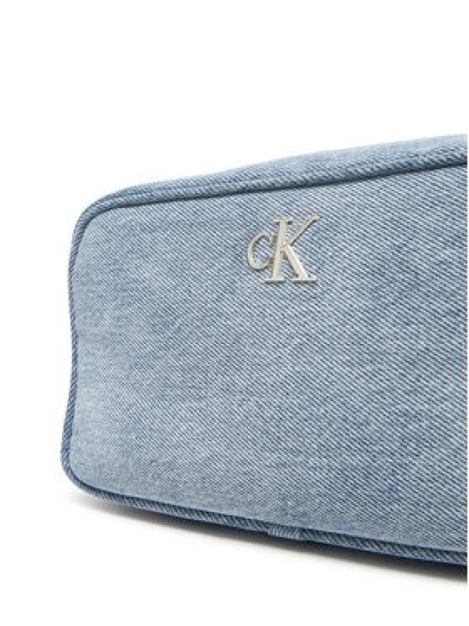 Calvin Klein Torebka Denim Ew Double Zip Camera Bag LV04F3226G Błękitny