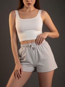 Szorty dresowe z wiązaniem - szary