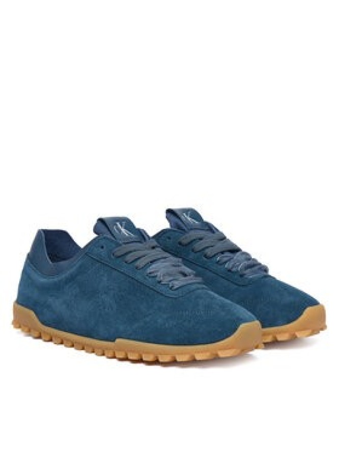 Calvin Klein Sneakersy Low Profile Run Mg Sue Db Laces HW0HW03150 Granatowy