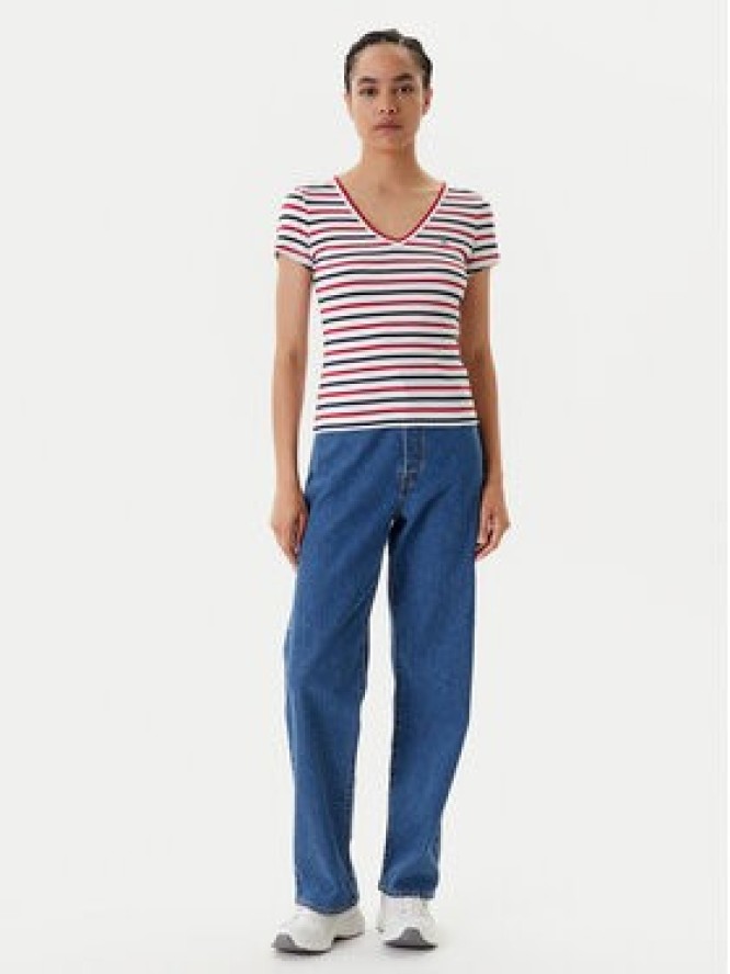 Tommy Jeans T-Shirt Essential DW0DW17385 Biały Slim Fit