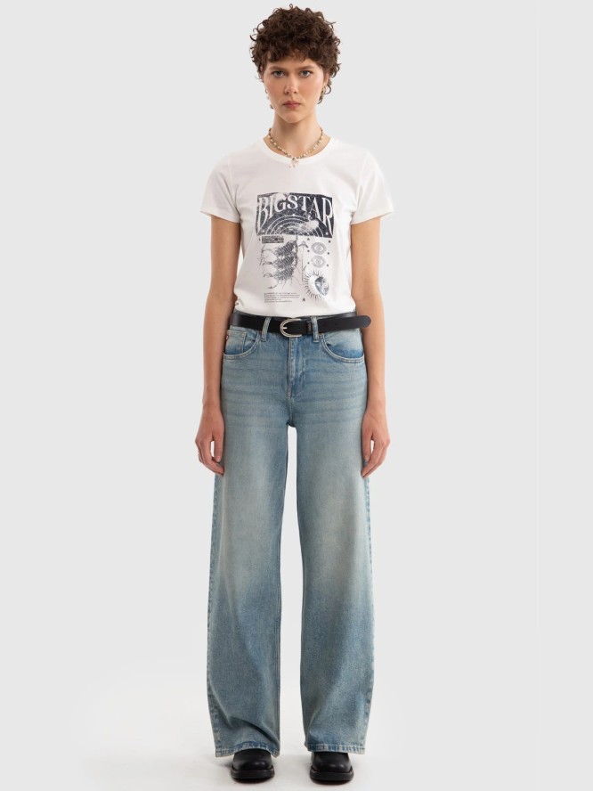 Jeansy damskie z szeroką nogawką z kolekcji Authentic niebieskie Atrea 130