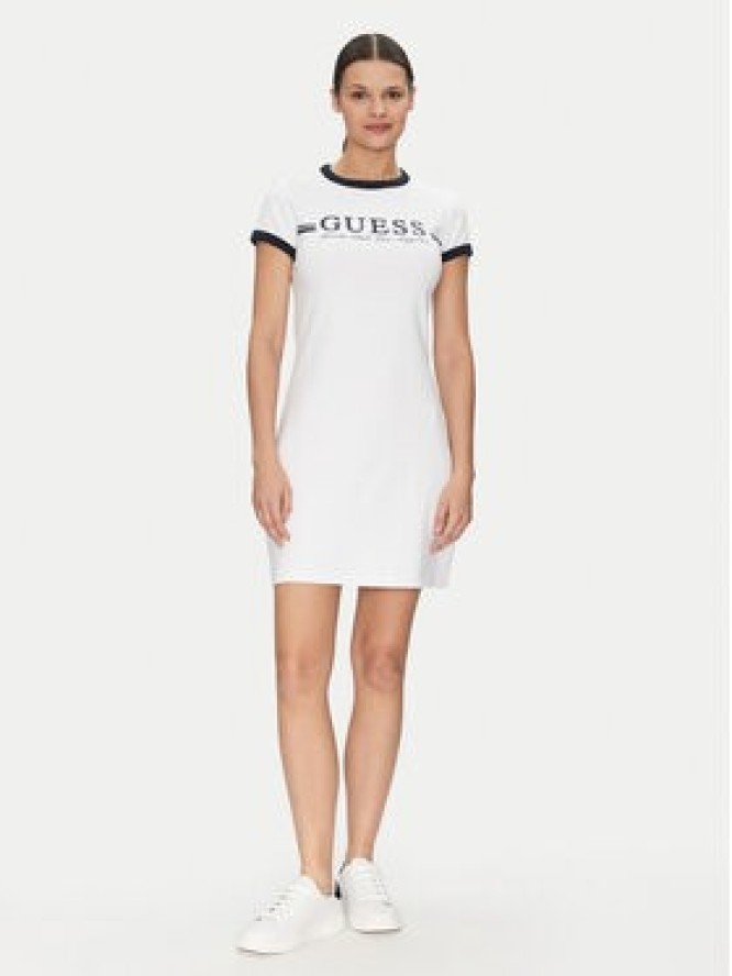 Guess Sukienka codzienna V5GK02 KCQX1 Biały Slim Fit