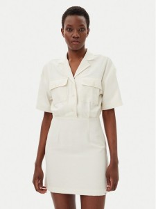 Calvin Klein Jeans Sukienka koszulowa J20J225297 Beżowy Regular Fit