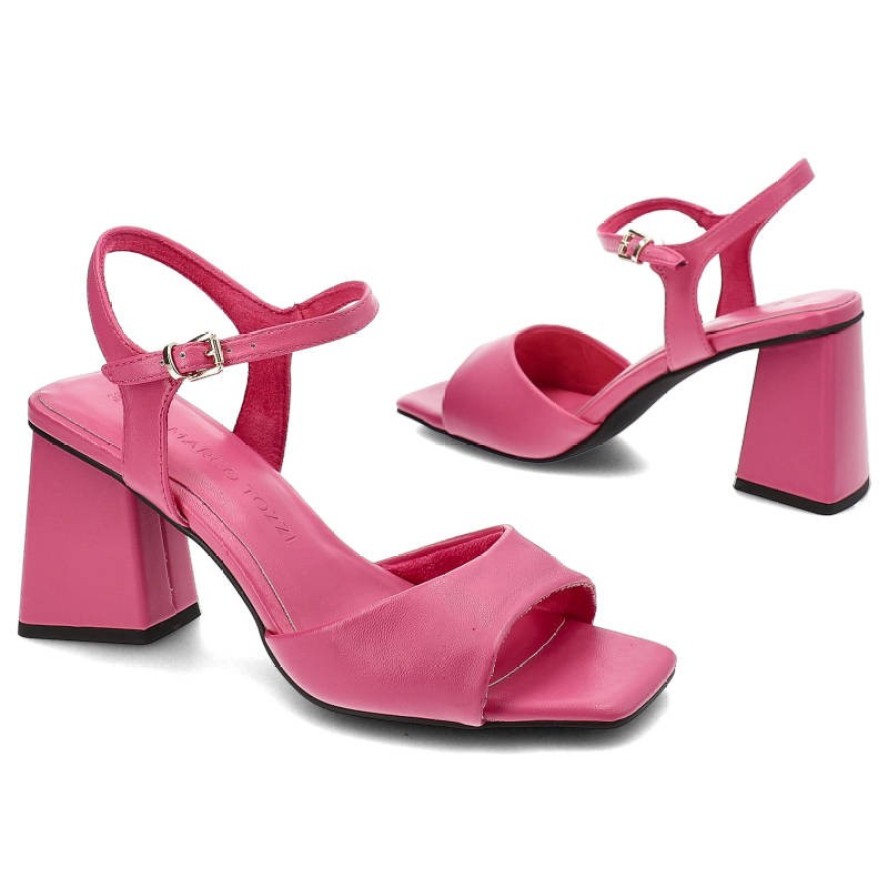 Różowe Sandały Marco Tozzi Stylowe Buty Damskie