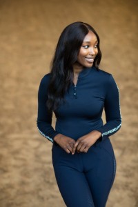 Kurtka jeździecka damska z długimi rękawami i zamkiem 1/4 Equestrian Stockholm M