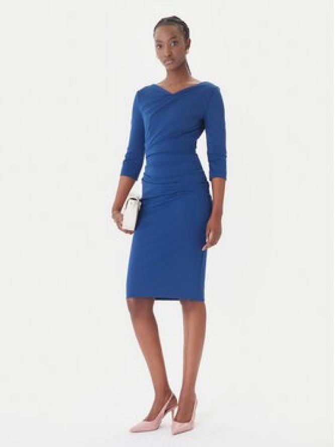 Rinascimento Sukienka koktajlowa CFC0127699003 Niebieski Slim Fit