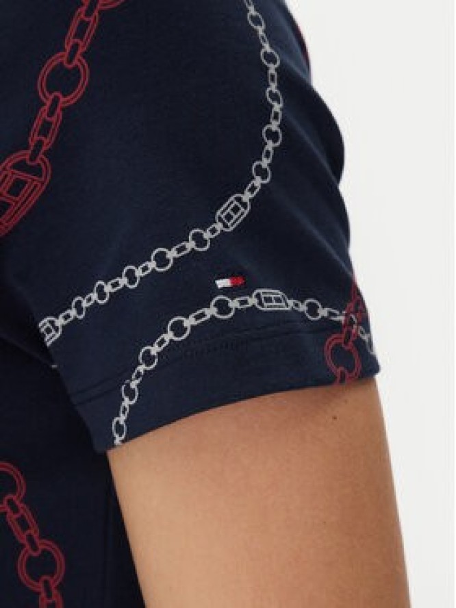 Tommy Hilfiger Sukienka codzienna Modern F&F Midi Dress WW0WW44547 Granatowy Regular Fit