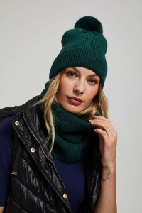 Komin z metaliczną nitką szmaragdowy