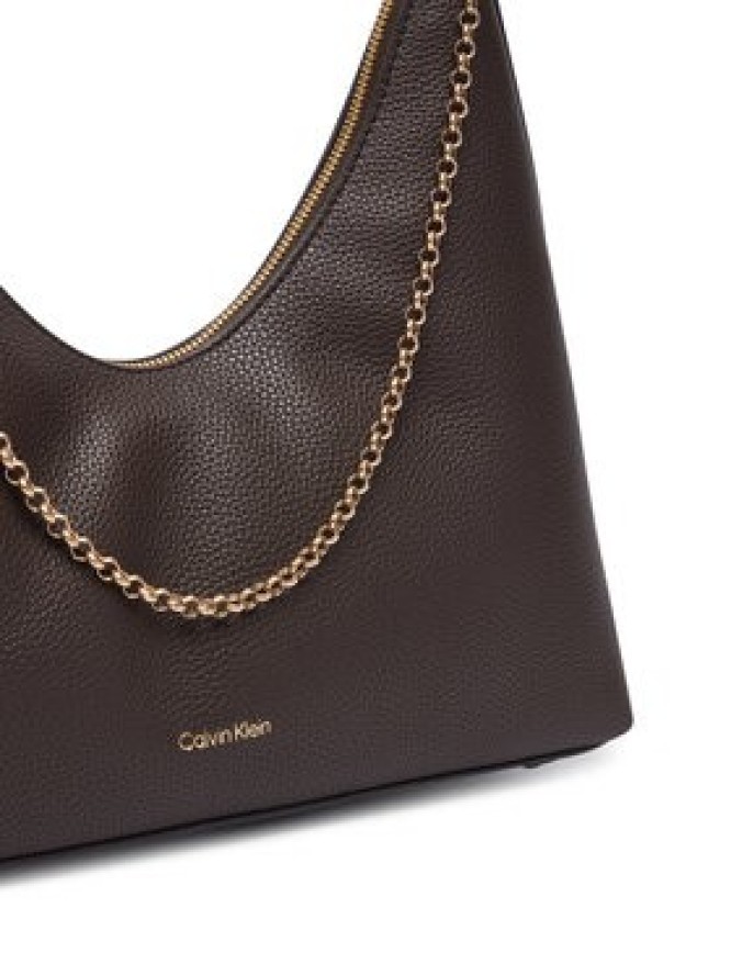 Calvin Klein Torebka Emblem Hw Pebble Shoulder Bag LV04F3495G Brązowy ciemny
