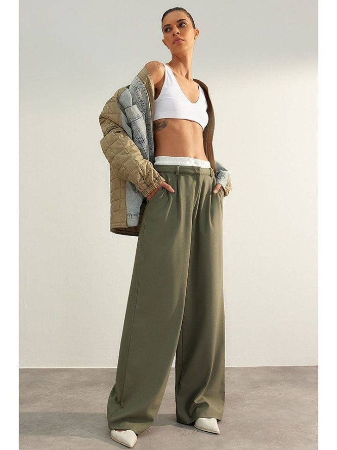 trendyol Spodnie w kolorze zielonym rozmiar: 36