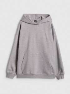 4F Bluza dresowa loose z kapturem damska - szara S