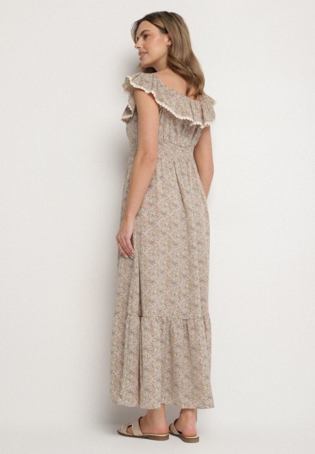 Zielona Sukienka Ozdobiona Falbankami Folirae