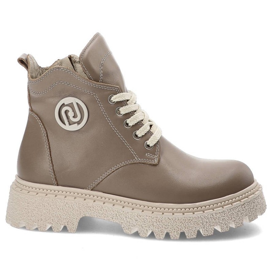 Beżowe Botki Ravini Damskie Codzienne Obuwie