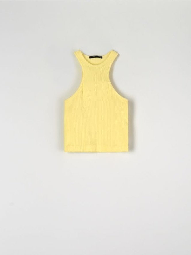 Top w prążki - żółty