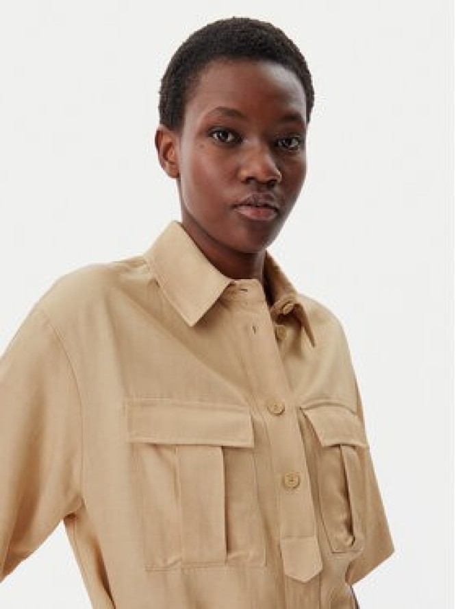 KAOS Sukienka koszulowa RP1CO044 1083 Beżowy Regular Fit