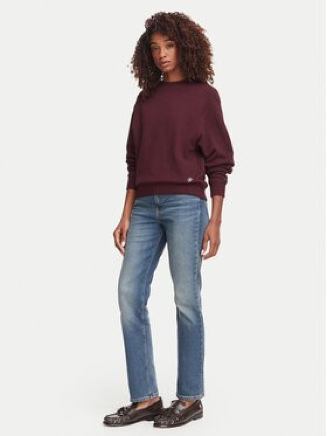 Tommy Hilfiger Bluza Script Terry WW0WW52355 Bordowy Regular Fit