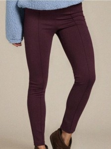 Legginsy z gumką w pasie - bordowy