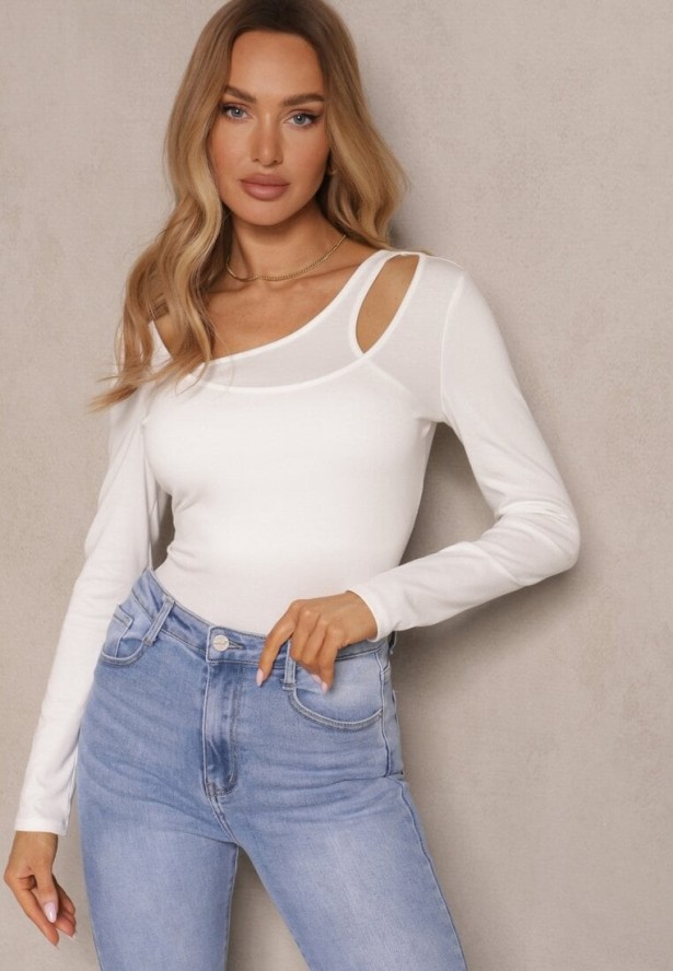 Biała Bluzka o Asymetrycznym Kroju Tatorella