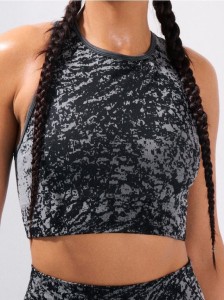 Top sportowy z wysokim dekoltem - szary