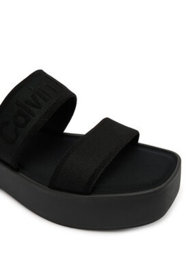 Calvin Klein Klapki Flatform Sndl Webbing HW0HW02878 Czarny