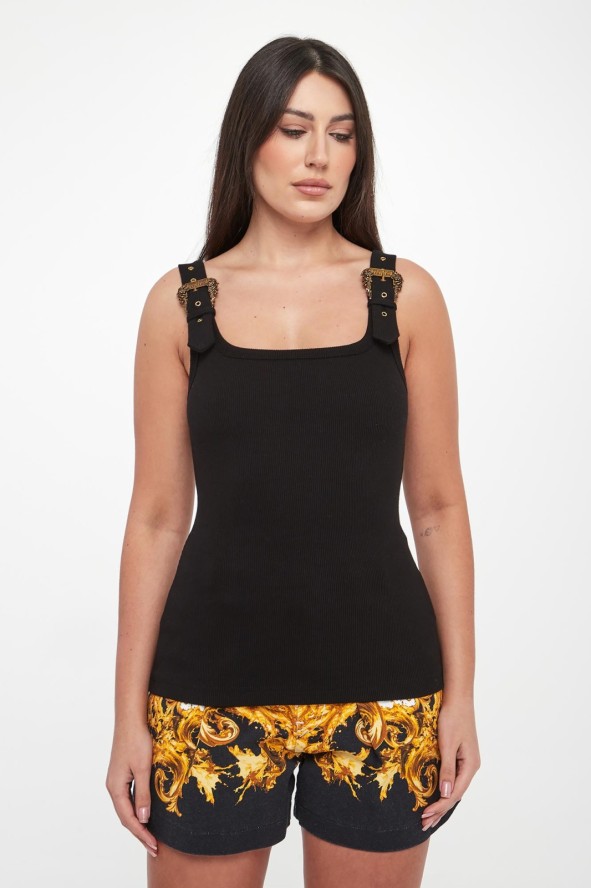 Top damski z klamrami VERSACE JEANS COUTURE