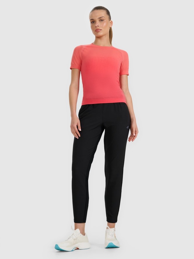 4F Koszulka do biegania w terenie bezszwowa damska - różowa M/L