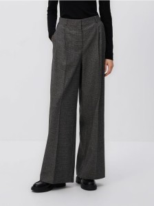 Szerokie spodnie w kratę - wielobarwny