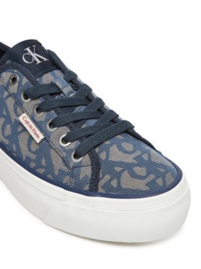 Calvin Klein Jeans Sneakersy Vulc Flatf Jacquard YW0YW01965 Granatowy