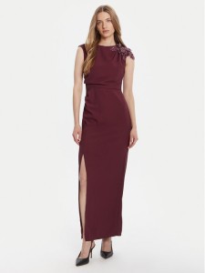 Rinascimento Sukienka wieczorowa CFC0020094002 Bordowy Slim Fit