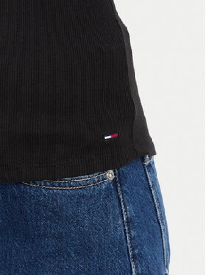 Tommy Jeans Top Ess Logo 1 DW0DW22806 Czarny Slim Fit