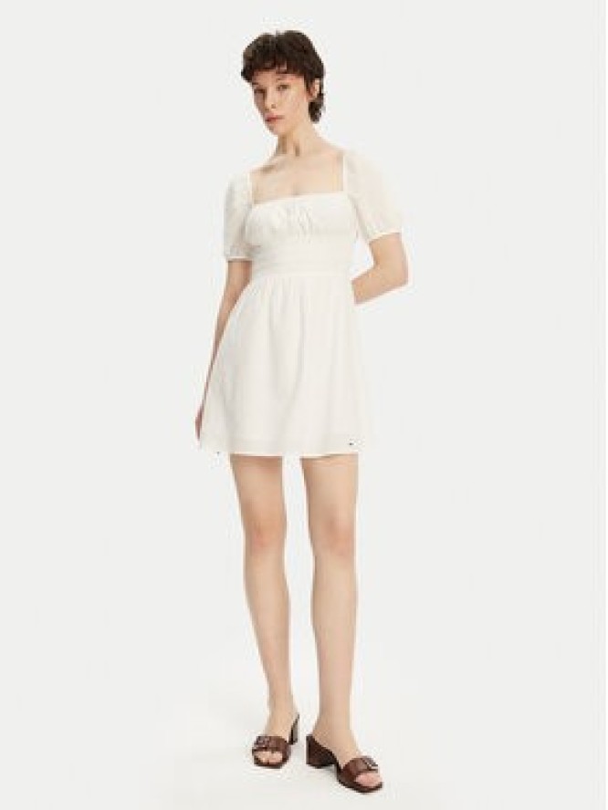 Tommy Jeans Sukienka letnia Voile DW0DW21334 Biały Regular Fit