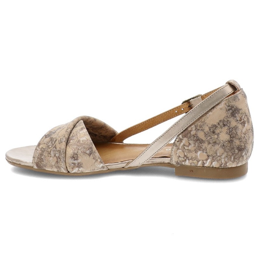 Złote Sandały Maciejka Eleganckie Wzorzyste Obuwie Damskie