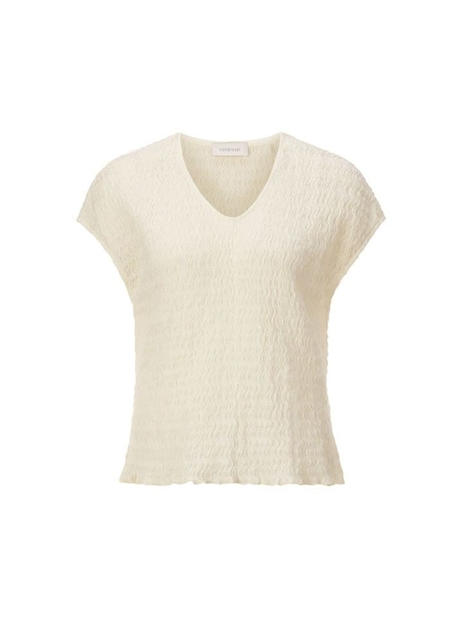 Rich & Royal Bluzka w kolorze kremowym rozmiar: L