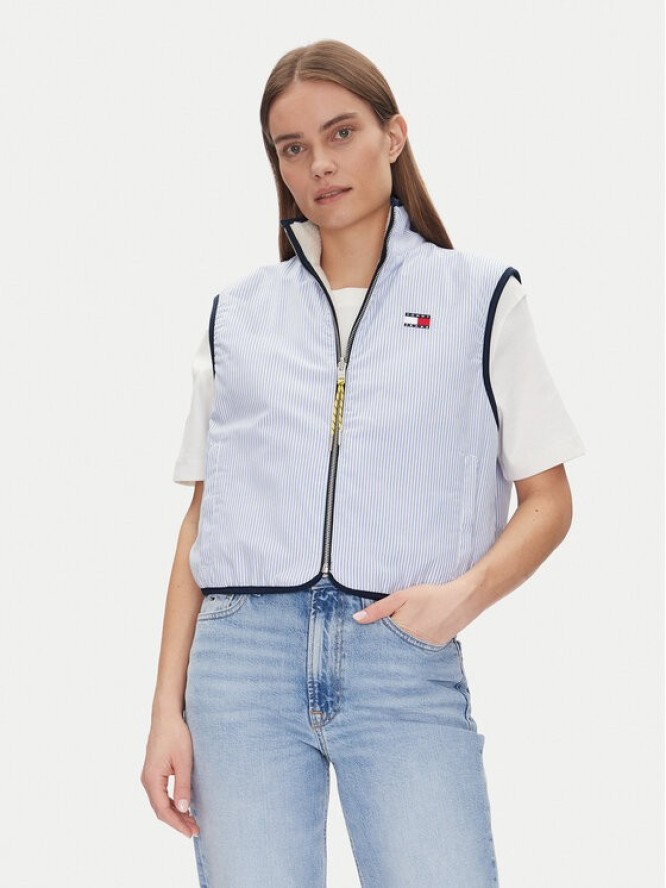 Tommy Jeans Bezrękawnik Tjw Reversible Teddy Vest DW0DW20233 Błękitny Regular Fit