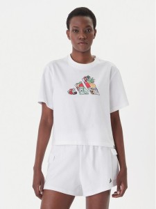 adidas T-Shirt Food Graphic KA5073 Biały Loose Fit