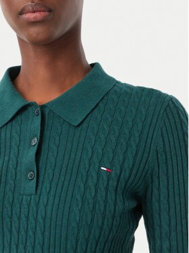 Tommy Jeans Sukienka dzianinowa DW0DW23317 Zielony ciemny Slim Fit