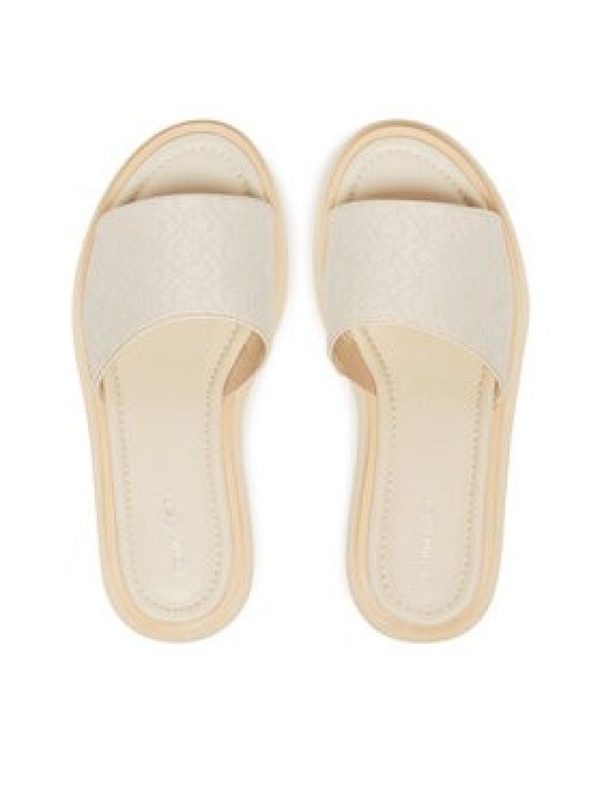 Calvin Klein Klapki Flatform Slide Jacq HW0HW02461 Écru