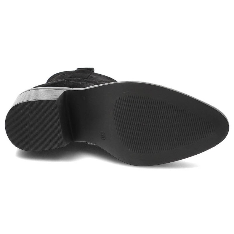 Czarne Botki S.Barski Modne Kowbojki Damskie