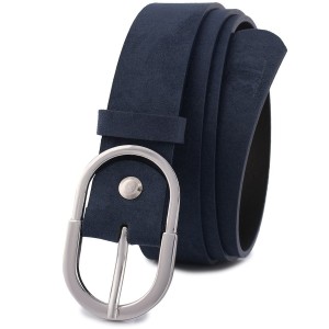 Pasek skórzany BELTIMORE r.85-100 cm D98 granatowy