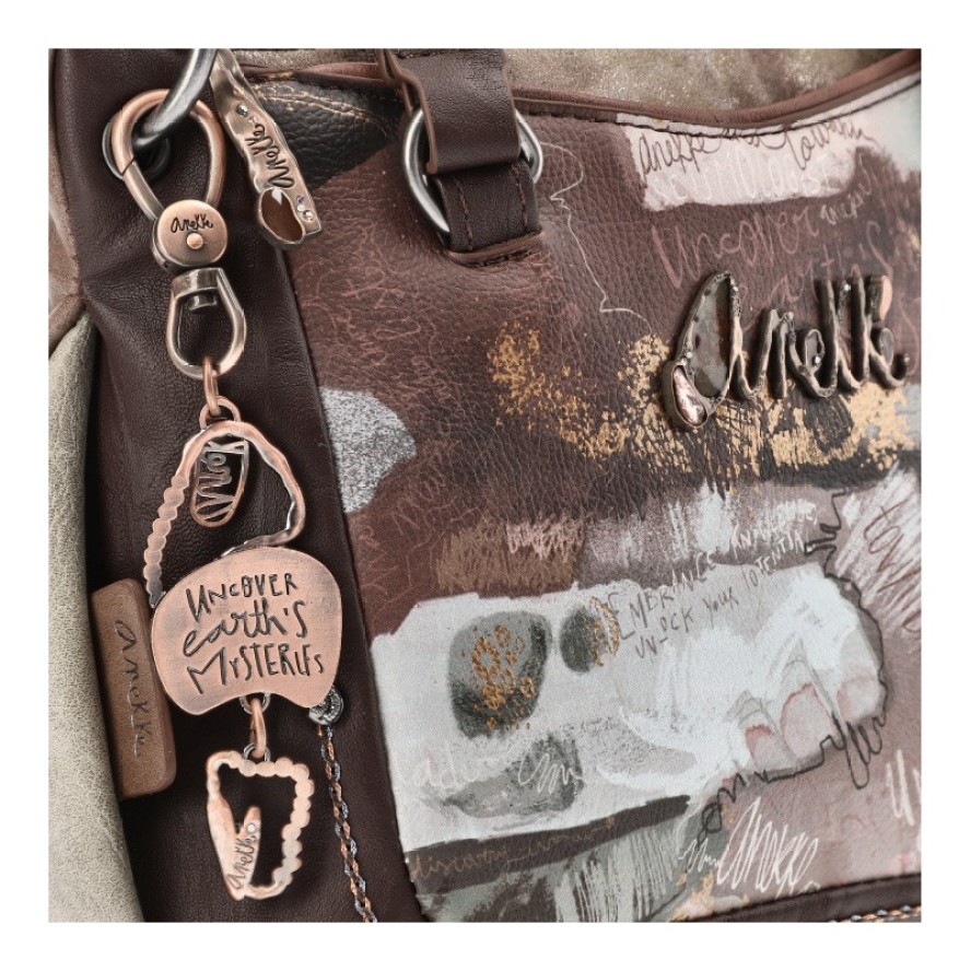 Brązowa Torebka Anekke Modny Kuferek Damski Premium