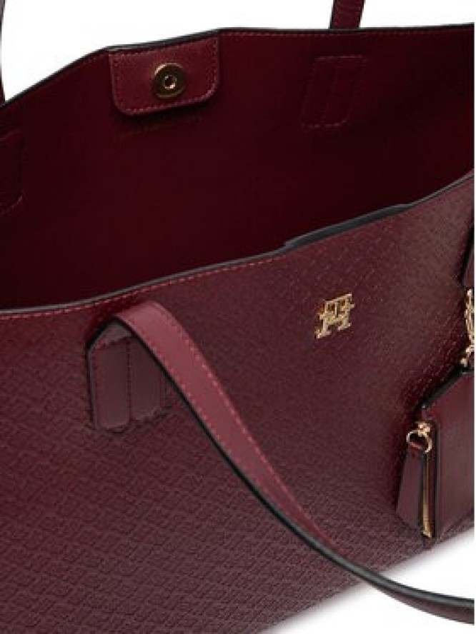 Tommy Hilfiger Torebka Th Icon Tote Mono AW0AW19004 Bordowy