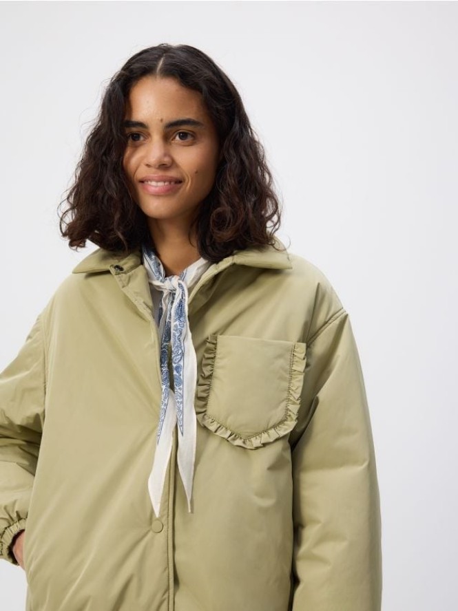 Kurtka z kołnierzem - jasnozielony