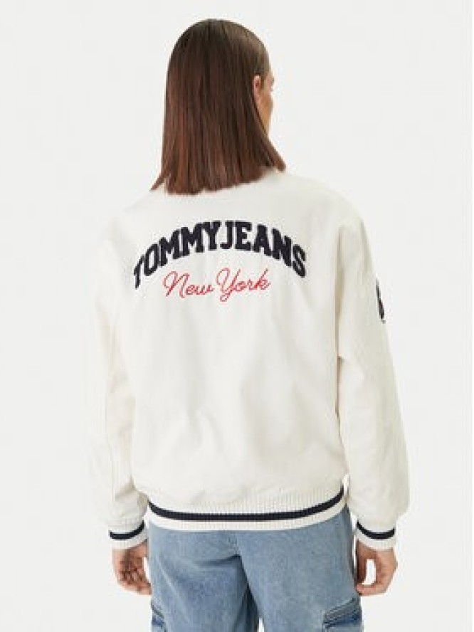 Tommy Jeans Kurtka bomber DW0DW22585 Biały Relaxed Fit