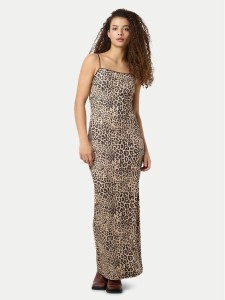 Noisy May Sukienka letnia Avery 27034320 Brązowy Slim Fit