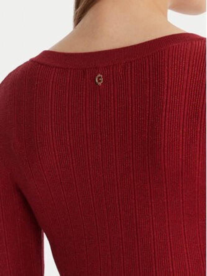 Guess Sukienka dzianinowa W6RK02 Z3700 Czerwony Regular Fit