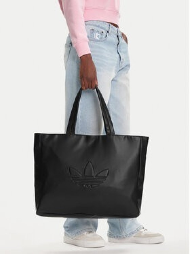 adidas Torebka Polyurethane Shopper Outline Trefoil JC6000 Czarny