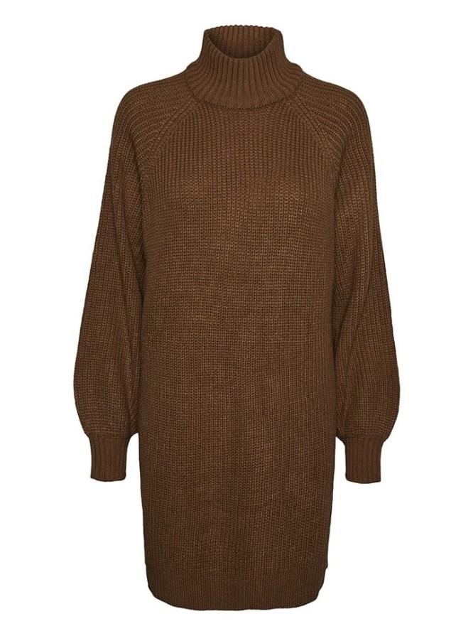 Noisy may Sukienka dzianinowa w kolorze jasnobrązowym rozmiar: S