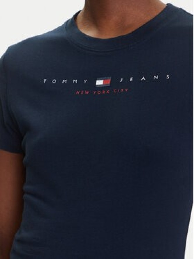 Tommy Jeans T-Shirt Linear DW0DW21422 Granatowy Slim Fit