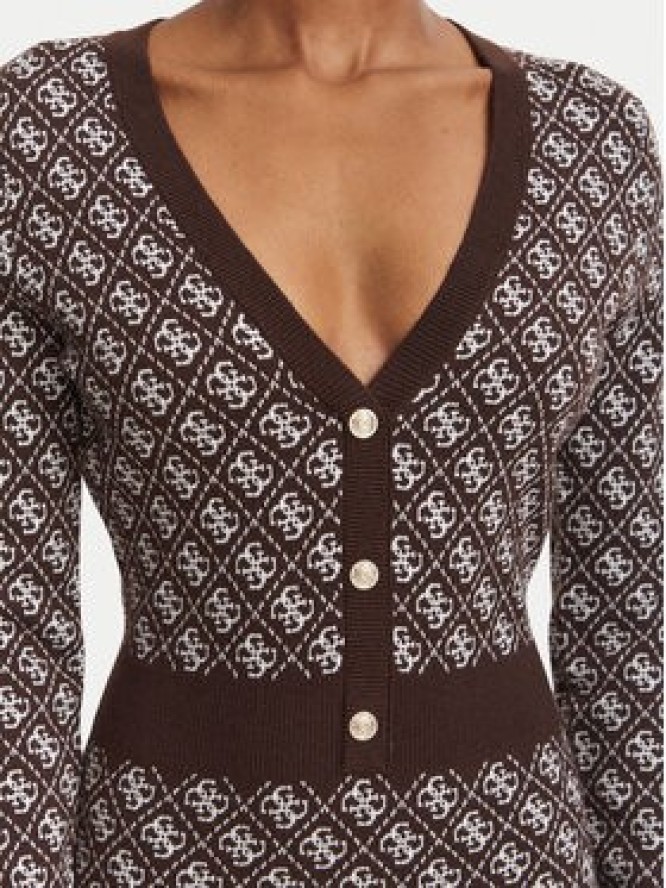 Guess Sukienka dzianinowa W6BK23 Z1422 Brązowy Slim Fit