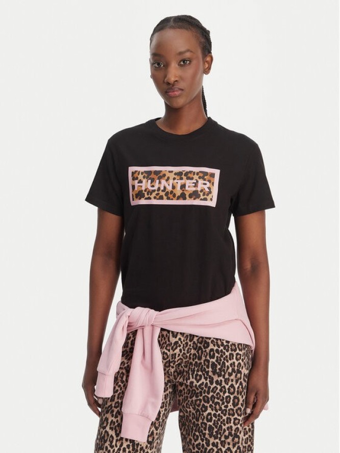 Hunter T-Shirt Essentials HARW0011261 Czarny Regular Fit